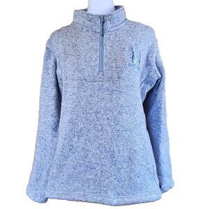 Renegade Club Womens Estes Park Quarter Zip Sweatshirt Sz M Blue Heather Pockets